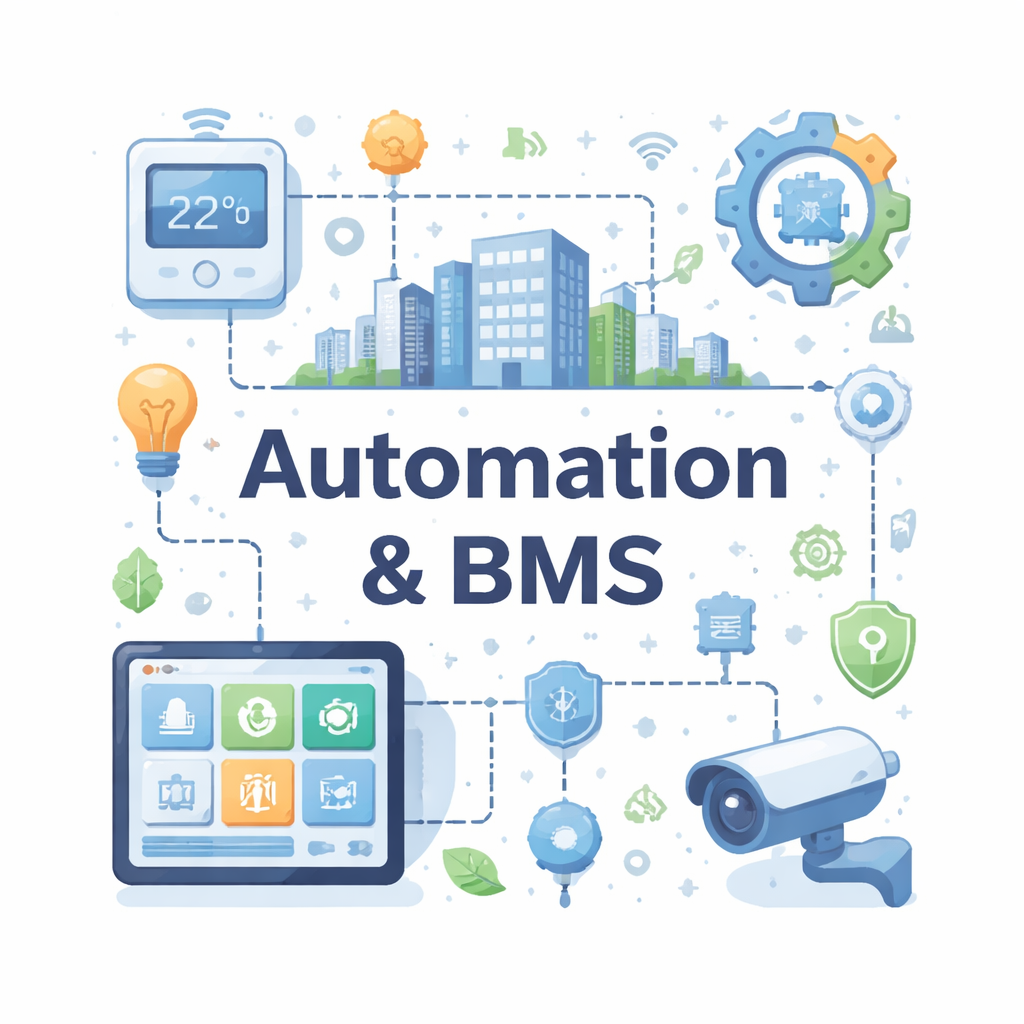smart building automation concepts and icons